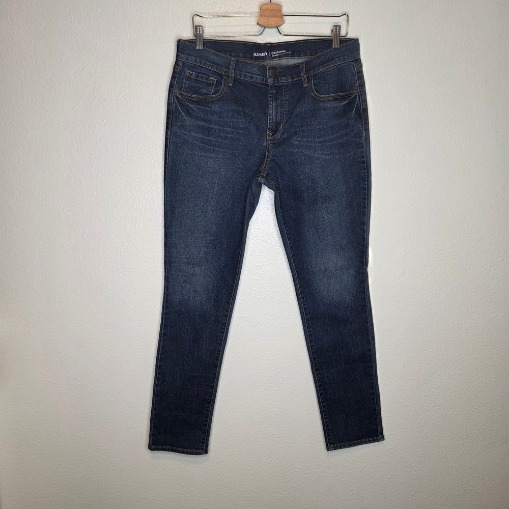 Old Navy Original Mid-Rise Skinny Jeans Women 12 Regular Dark Wash Denim 3340